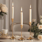 6Pcs Candlestick Holders,Brass Gold Metal Taper Candle Holder for Pillar Candles Sticks Holder for Wedding Fireplace Table Centerpiece Mantel Housewarming Gift