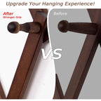 Hat Rack For Wall, Expandable Wall Hat Holder With 16 Hooks, 16 Inch Wooden Wall Hook For Baseball Caps,Cowboy, Bag,Hoodie(Brown)