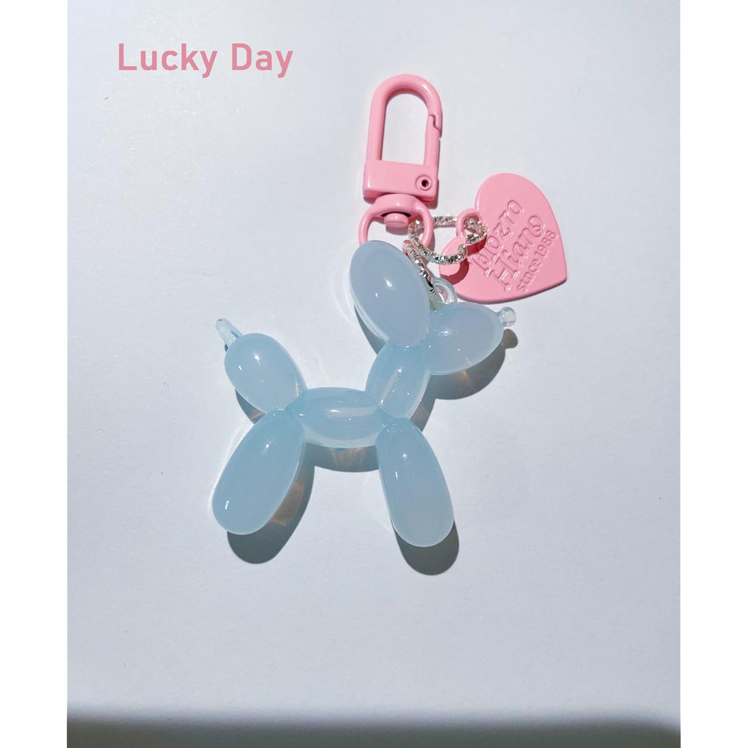 LAEKOU Jelly Balloon Dog Design Keychain for Women, Cute Girls Key Chain, Bag Charms Accessories for Car Purse Backpack