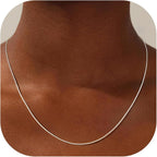 S925 Sterling Silver Box Chain Necklace for Women - 0.8mm Sterling Silver Box Chain Necklace Thick Sturdy Colourfast Chain Necklaces Jewelery for Women 16/18/20/22/24 Inch