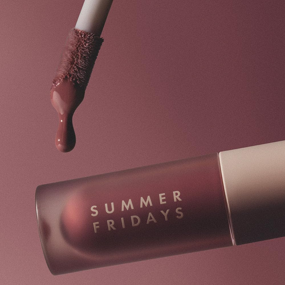 Summer Fridays Dream Lip Oil - Hydrating Tinted Lip Gloss Oil - Non-Sticky Formula with Skincare Benefits for Long-Lasting Softness + Shine - Effortless Beauty Gifts - Soft Mauve (0.15 Oz)