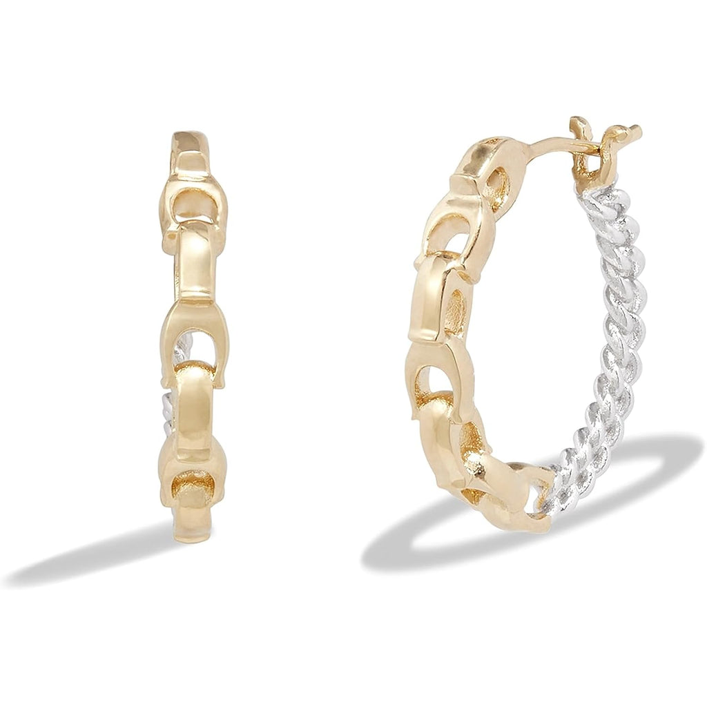 COACH Small Mixed Metal Hoop Earrings Two-Tone One Size