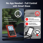 Thermomaven 3000Ft Wireless Meat Thermometer, No App Needed, 2 Probes | Sub-1G Long Range, Digital Smart Base, 6 Sensor Nist Accuracy, Ipx8, Bbq Smoker Grill Oven Brisket Steak Turkey Pork Roast
