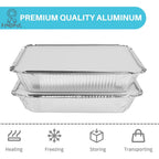 Aluminum Pans with Lids (50-Pack, 8.5"×6") 2.25 LB Capacity Foil Food Containers with Lids - 50 Pans and 50 Cardboard Covers - Disposable Tin Foil Pans - for Baking, Meal Prep and Freezer, Takeout
