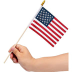 100 Pack Small American Flags On Stick, 4X6 Inch Small Us Flags/American Flags For Outside, Mini Hand Held Stick Flags, Memorial Day,250 Anniversary, 4Th Of July Decorations,Patriotic Decorations