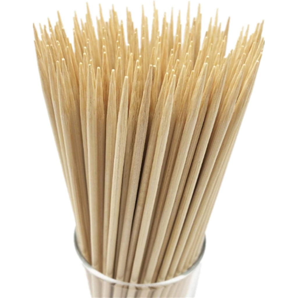 Hopelf 6" Natural Bamboo Skewers For Bbq，Appetiser，Fruit，Cocktail，Kabob，Chocolate Fountain，Grilling，Barbecue，Kitchen，Crafting And Party. Φ=4Mm, More Size Choices 8"/10"/12"/14"/16"/30"(100 Pcs)