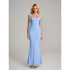 Kutumai Elegant Long Formal Wedding Guest Dresses For Women 2026 Ruffle Bodycon Cocktail Party Maxi Dress