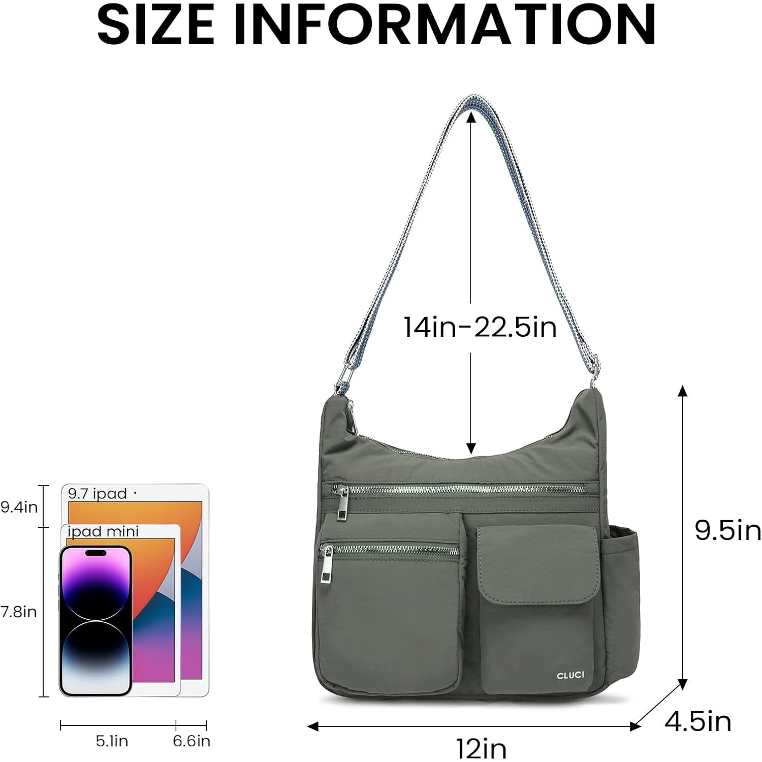 CLUCI Travel Purses for Women, Waterproof Nylon Crossbody Bags for Woman Trendy, Anti Theft Shoulder Handbags for Ladies