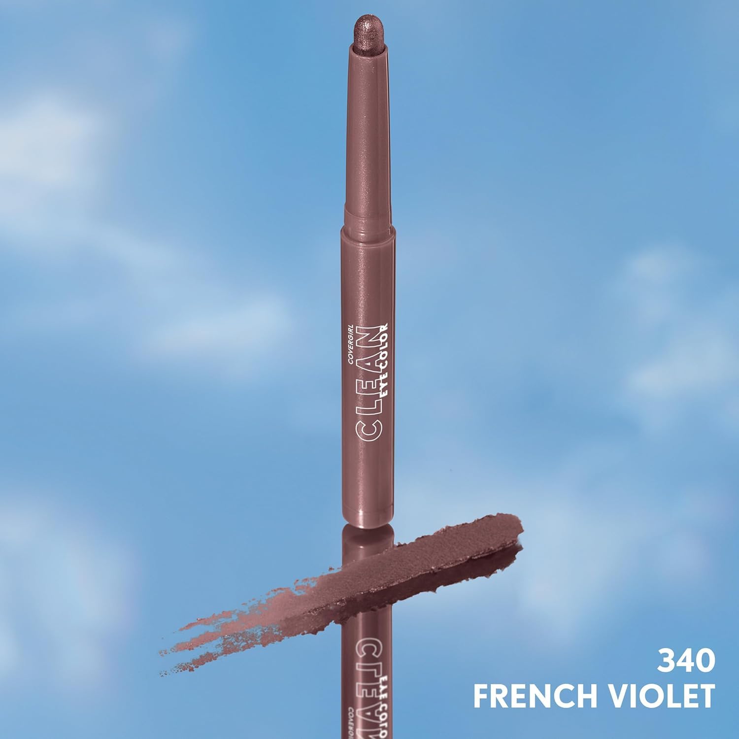 CoverGirl Clean Eye Color, French Violet, Eyeshadow Sticks, Ultra Creamy Formula, Lightweight, Buildable Formula, Lasts All Day, Smudge-Proof, 0.05oz
