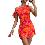 Acelitt Womens Summer Floral Off Shoulder Dress,S-Xxl