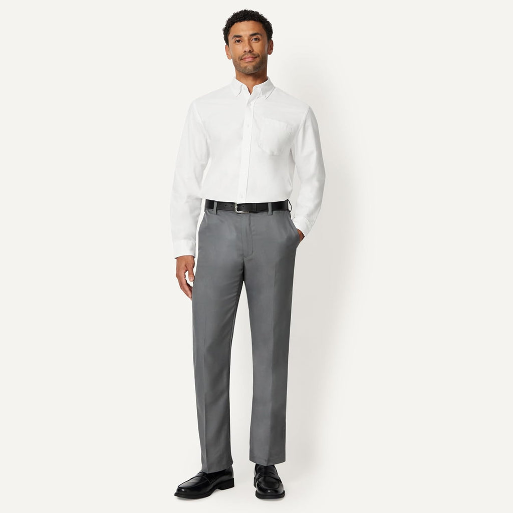 Amazon Essentials Men'S Long Sleeve Oxford Dress Shirt, Regular-Fit, Button-Down Collar, Chest Patch Pocket, 100% Cotton