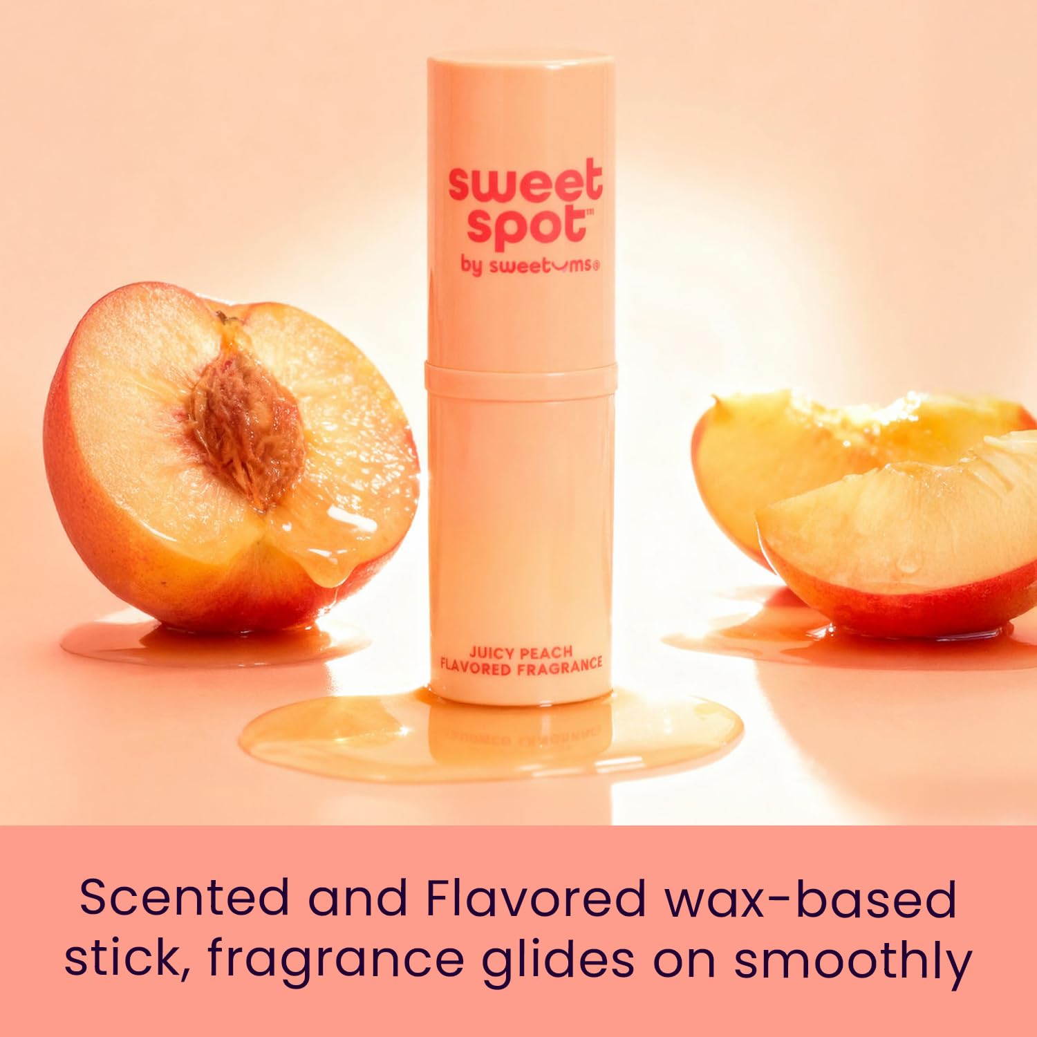 Sweetspot Flavored Solid Perfume Stick, Portable Travel Perfumes For Women, Long Lasting Fragrances, Non Sticky Formula, Natural Ingredients, Fragrance Stick (Peach)