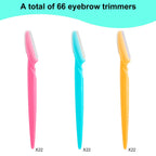 66 Eyebrow Razor and Face Razor for Women and Men, Eyebrow Hair Trimmer and Shaver with Protective Cover,Safe and Newbie Friendly