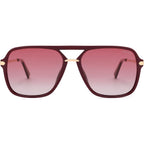 SOJOS Sunglasses for Women & Men, Square, Retro, Polarized Lens, Trendy Aviator, 90s Shades Red/Red