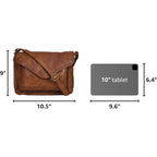 Leather Flapover Crossbody Handbag Purse For Women With Adjustable Strap & Overflap Snap Closure Tote/Bag
