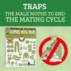 Professor Killamoth Industrial Strength Clothes Moth Traps – Safe, Non-Toxic Closet Moth Prevention For Clothes & Wool – Pheromone Traps For House & Wardrobe Protection – 6 Pack