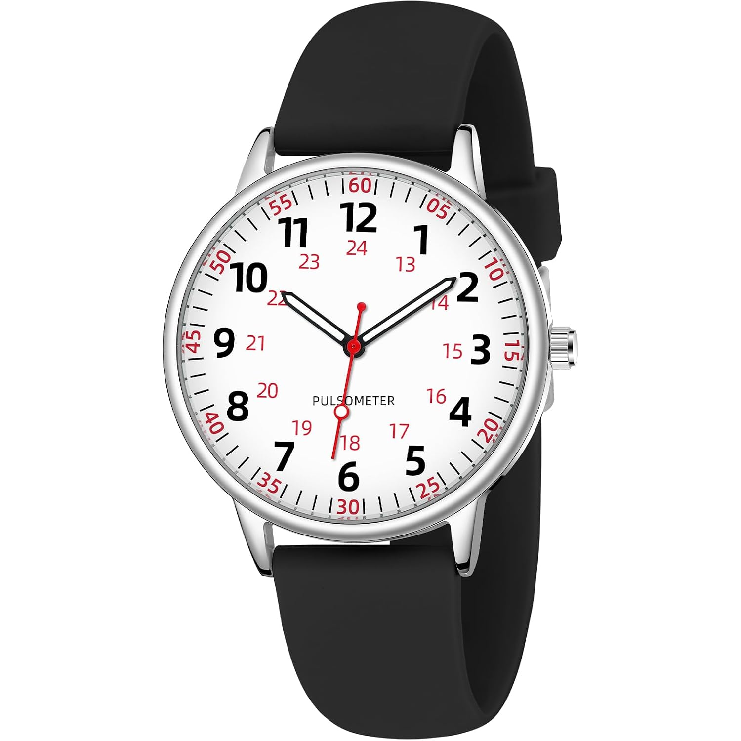 Twoption Nurse Watch For Women Waterproof Analog Silicone Watch With Second Hand Nursing Watch