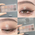 Erinde 10 Colors Matte Eyeshadow Palette, Taupe Brown Mavue Nude Eye Shadow Palette Makeup, Neutral Grey Smokey Eye Pallete, Ultra-Blendable, Long Lasting Natural Eyeshadow For Older Women, Cement
