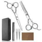 Hair Cutting Scissors Professional Home Haircutting Barber/Salon Thinning Shears Kit With Comb And Case For Men/Women (Silver)