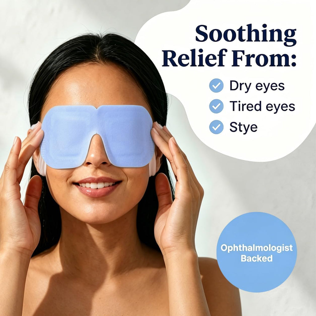 30 Pack Self-Heating Steam Eye Masks For Dry Eyes: Moist Heat Warm Compress For Stye Fast Relief & Digital Eye Strain, Disposable Heated Eye Mask, No Microwave Needed, Unscented Travel Ready