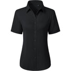 Button Down Shirts for Women Stain Shield Short Sleeve Dress Shirt Wrinkle Free Work Business Office Blouses