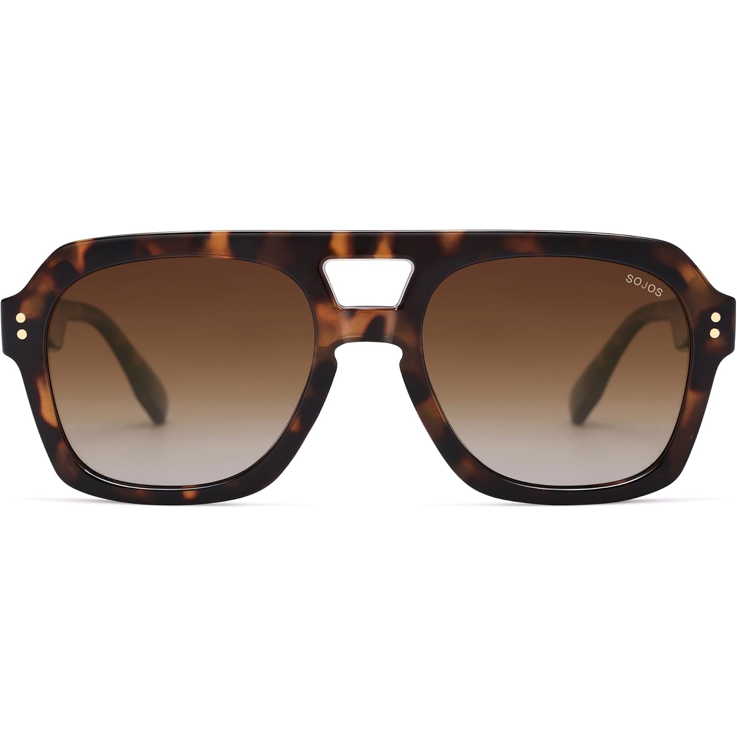 SOJOS Retro Thick Polarized Aviator Sunglasses for Women Men, Large Trendy Bold Square Pilot Shades SJ2385