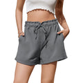 Women High Waisted Shorts with Drawstring Casual Comfy Loose Fit Summer Shorts with Pockets