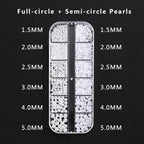 Multi Sizes Round and Half Round Pearls 3D Nail Charms, White Flatback Pearls Nail Jewelry for Women Girls Manicure Nails Supplies DIY Crafts Decorations……