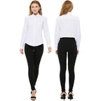 Button Down Shirt Women Long Sleeve Blouse Oxford Shirt Classic-Fit Cotton Tops Wrinkle Resistant (2Xs-3Xl)
