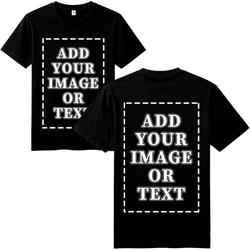 Feego Thickened Cotton Short Sleeve Custom T-Shirts,Front & Back Print,Personalized With Your Photo,Fit For Men Women