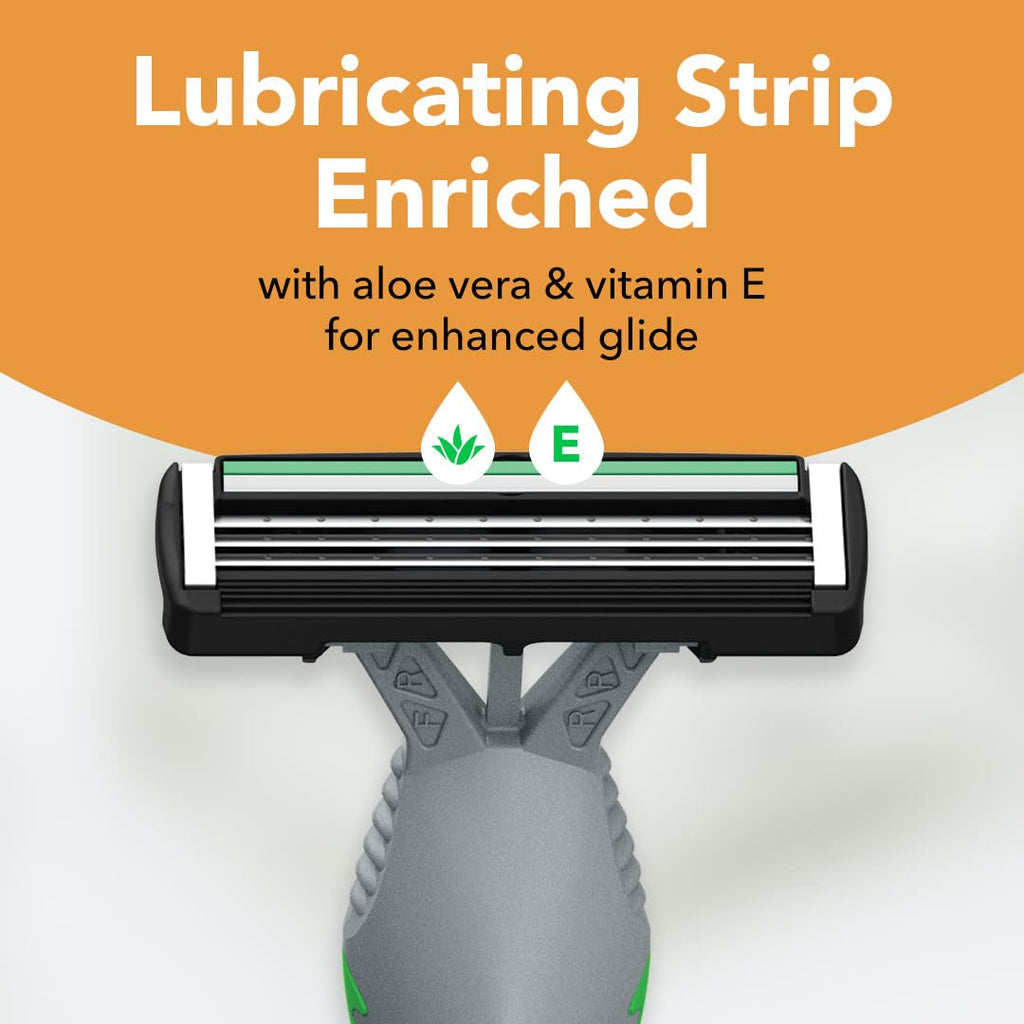 BIC Flex 3 Men's Disposable 3-Blade Razors, Smooth Shave Razors With Pivoting Head and Aloe Strip, 8-Pack