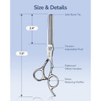 Ulg Professional Hair Thinning Scissors 6.5" Japanese Stainless Steel Hand-Honed Salon Barber Scissors For Stylist & Home Use, Texturizing Shears, Ergonomic Design With Patterned Handles