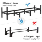4Ft Firewood Rack Holder For Fireplace, Adjustable Log Stand For Storage | Indoor/Outdoor, 8 Legs, Black, Heavy Duty Log Stand, For Patio, Weather-Resistant Tubular Stee, Easy Assembly