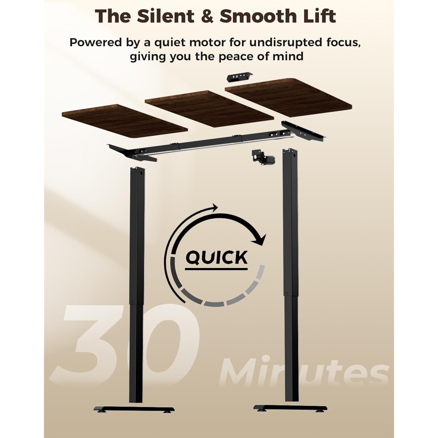 Electric Standing Desk 48" X 24", Height Adjustable 28"-46", Sit Stand Desk With Memory Presets, Smooth & Quiet Motor, Reinforced Frame, Easy Assembly, Ergonomic Home Office Desk