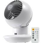 Iris Usa Woozoo Air Circulator Fan With Remote, 3 Speeds, Quiet Fan, White | 52Ft Max Air Distance, 90° Adjustable Tilt