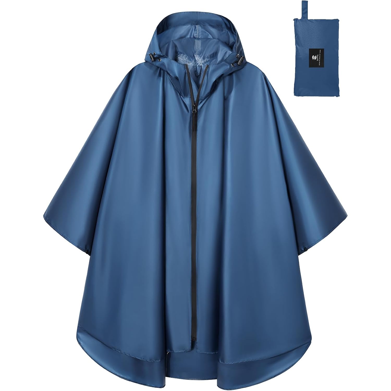 Saphirose Lightweight Waterproof Rain Poncho For Adults With Hood Portable Rainwear For Outdoor