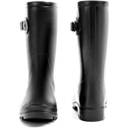 Women'S Mid Calf Rain Boots Waterproof Fashion Garden Shoes Anti-Slipping Rainboots For Women Comfortable Insole Light Rain Shoes