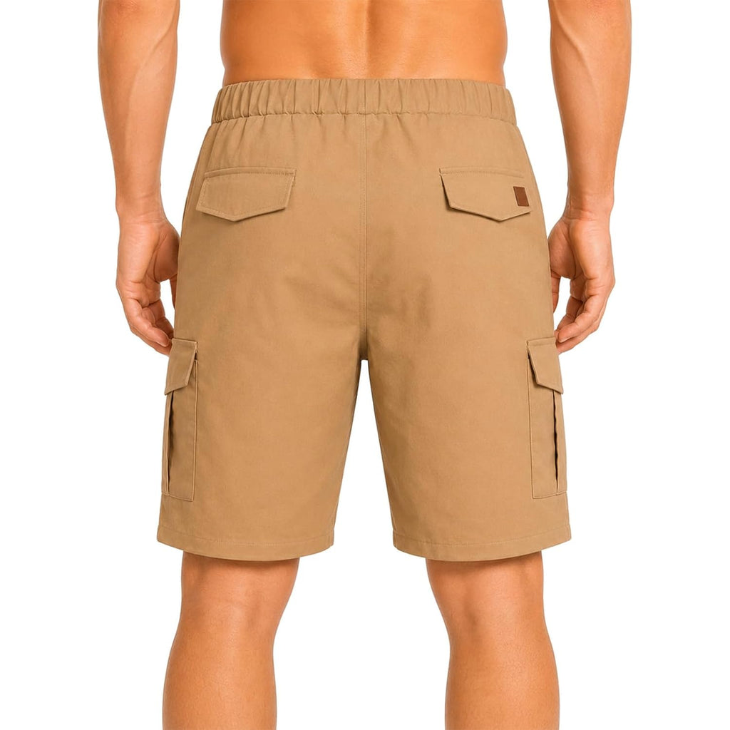 Men'S Cargo Shorts With Stretch Waist, Multiple Pockets & Quick-Dry, Lightweight Casual Hiking Work Shorts