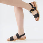Ubfen Womens Low Wedge Walking Sandals With Arch Support | Open Toe Sandals Adjustable Instep And Ankle Straps For Summer Everyday Outfits, Travel,Vacation