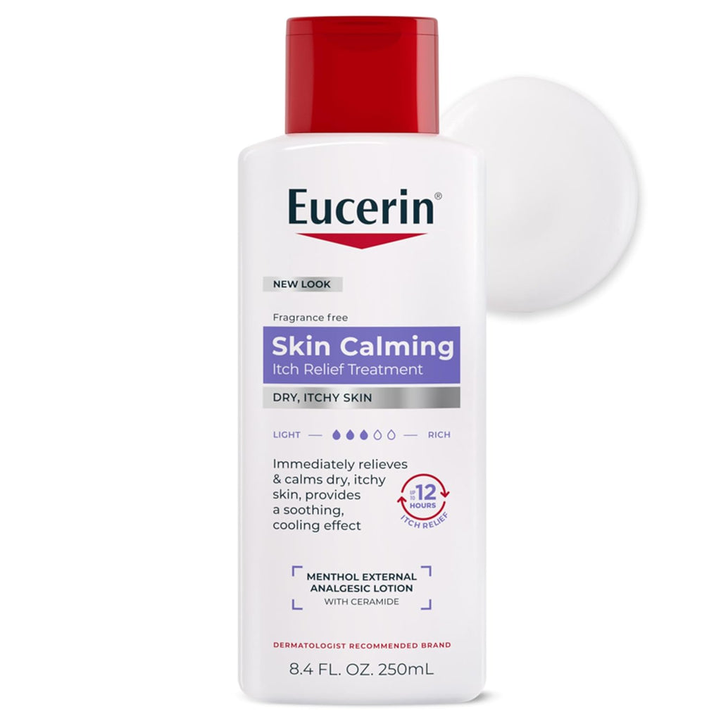 Eucerin Itch Relief Intensive Calming Lotion, Itch-Relieving Lotion For Sensitive Dry Skin, 8.4 Fl Oz Bottle