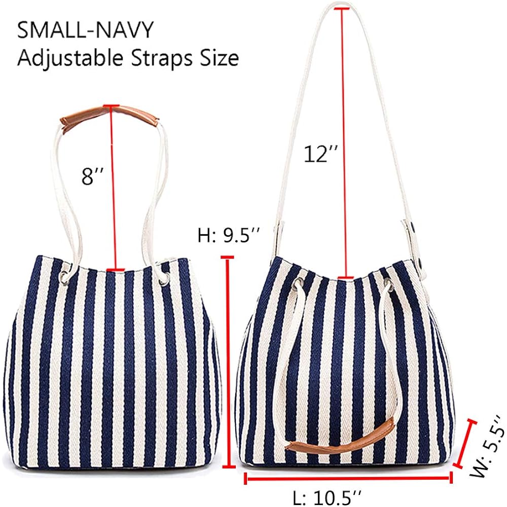 Women'S Canvas Tote Bags Small Medium Shoulder Bag Daily Working Handbag For Holiday Travel Pool