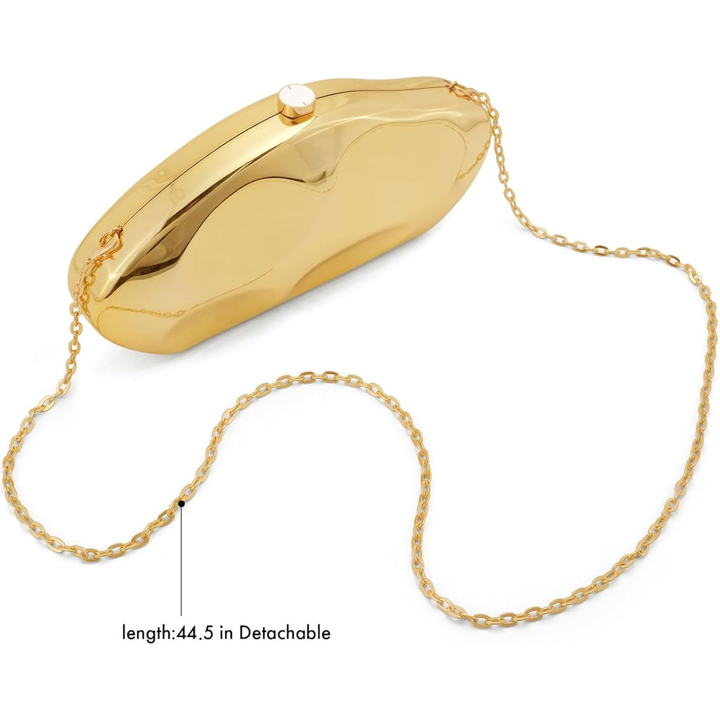 Acrylic Clutch Purse for Women Evening Bag, Irregular Shell Acrylic Purse Box Clutch with Chain for Party Wedding Prom