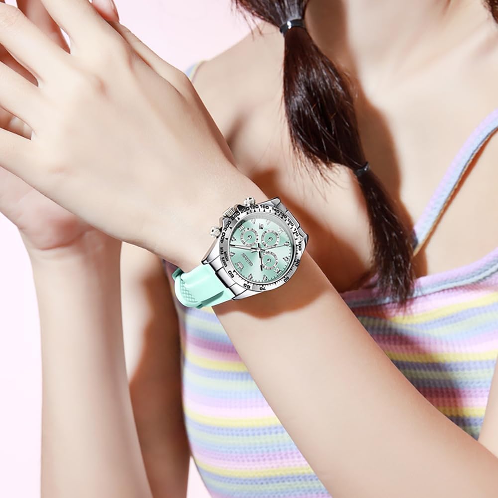 OLEVS Luxury Diamond Small Female Watches - Stainless Steel Bracelet, Waterproof Business Dress Analog Luminous Date Ladies Watches