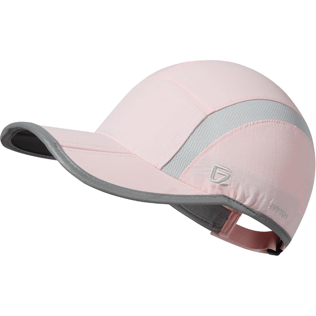 GADIEMKENSD Reflective Folding Outdoor Hat Unstructured Design UPF 50+ Sun Protection Sport Hats for Womens and Mens Light Pink