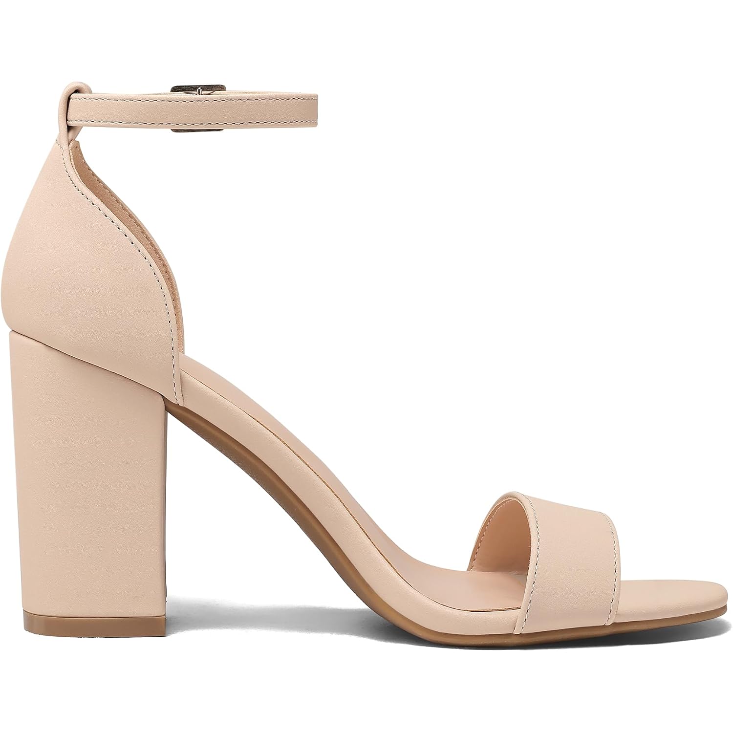 Women'S Chunky Block Heels Open Toe Ankle Strap 3.5 Inch Heeled Sandals