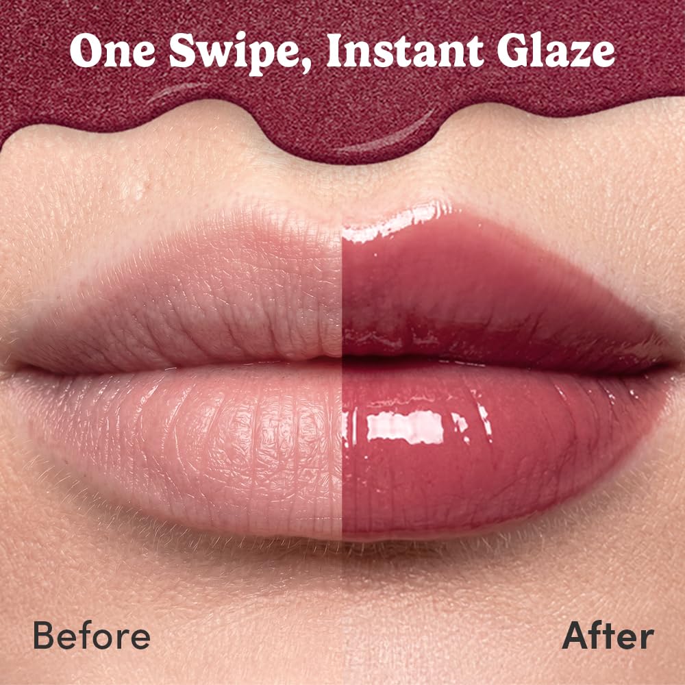 Colorgram Fruity Glass Tint Deep Glaze 03 Fig Compote I Korean Makeup Ultimate Sugar-Coated Glow And Non-Stickty Lightweight Finish I High-Shine Glossy I Korean Lip I Summer Make Up