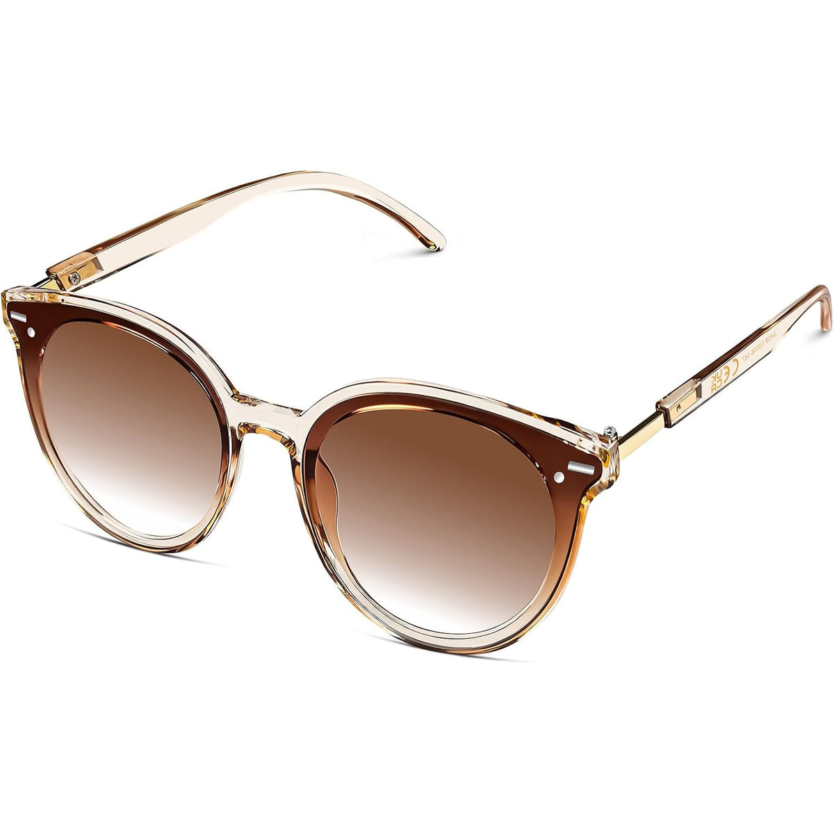 Oversized Round Sunglasses For Women Trendy Retro Vintage Shades Fashion Large Frame Sunnies Uv400 Protection
