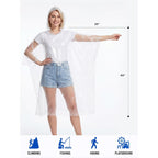 Saphirose Disposable Rain Ponchos For Adults, 4 Pack Family Pack Clear Emergency Hooded Raincoat For Travel Camping