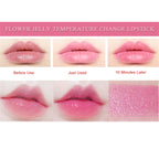 6 Pcs Crystal Flower Jelly Lipstick Set, Temperature Change Moisturizer Long Lasting Flower Lip Stick Nutritious Lip Balm Magic Color Change Lip Gloss Makeup