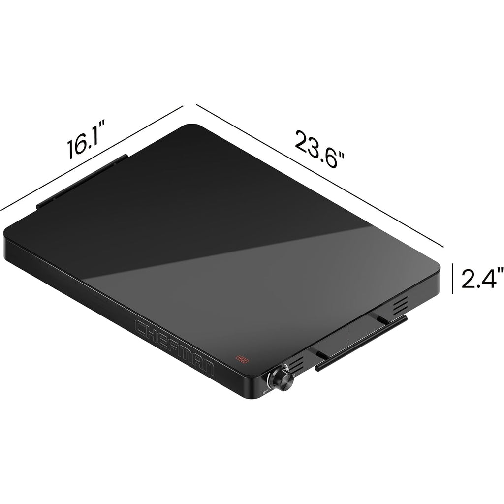 Chefman Electric Warming Tray With Adjustable Temperature Control, Perfect For Buffets, Restaurants, Parties, Events, And Home Dinners, Large 21” X 16” Glass-Top Surface Keeps Food Hot – Black